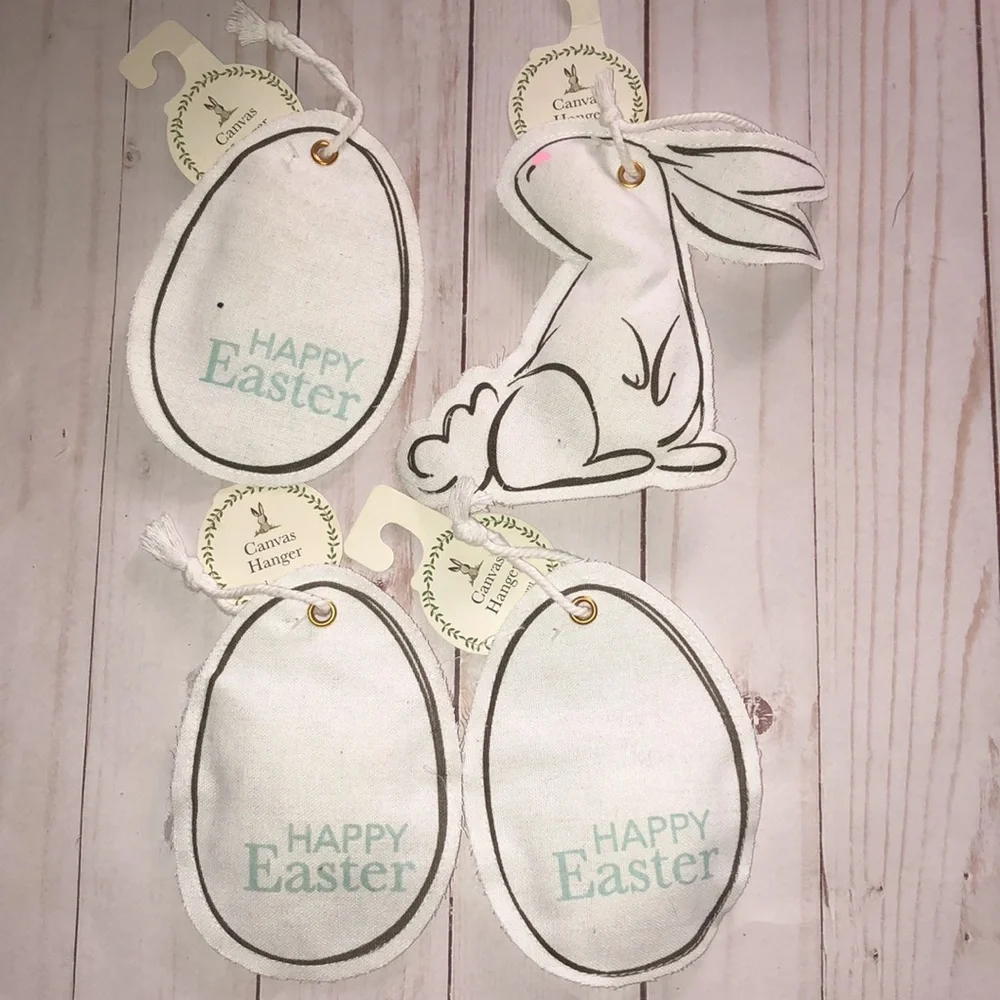 4 egg bunny Target bullseye playground Easter spring canvas hangers gift bag new